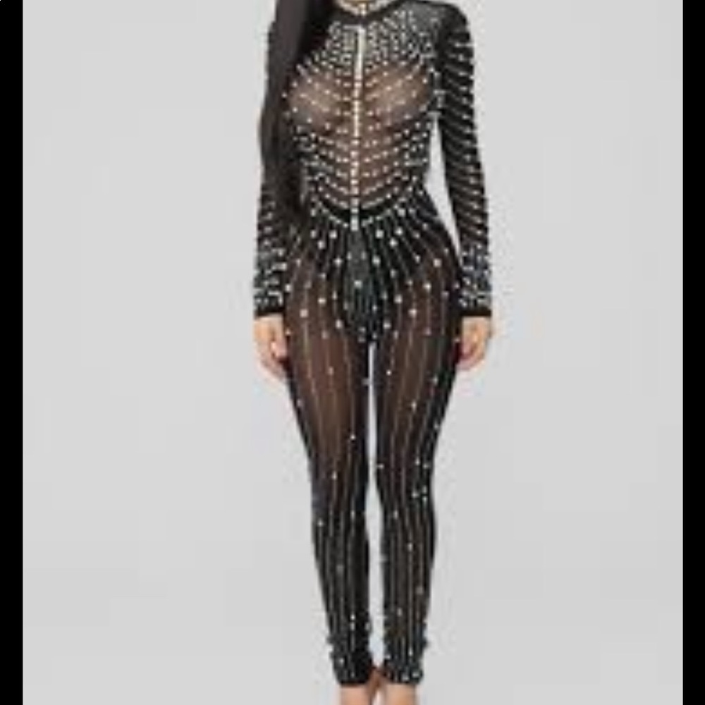 Made of pearls jumpsuit fashion nova
